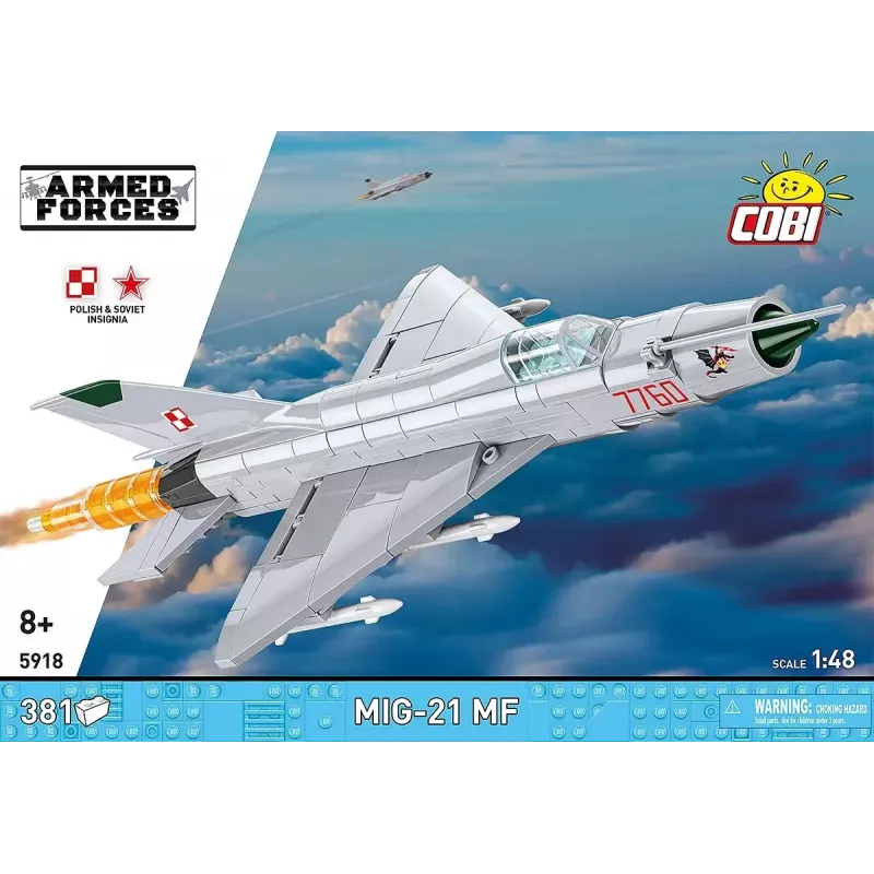 Ehitusklotsid Cobi Mig-21 MF 381 klotsi komplekt — ehitusmänguasi mudel