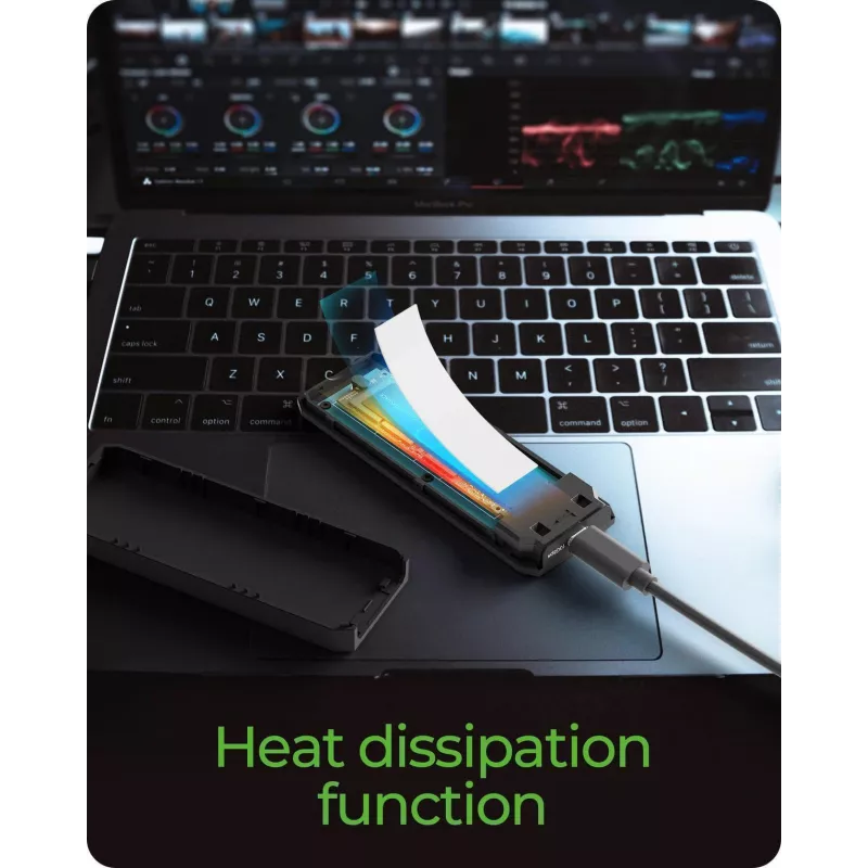 ICY BOX M.2 NVMe SSD-korpus USB 3.2 Gen 2 USB-C ja RGB-valgustusega