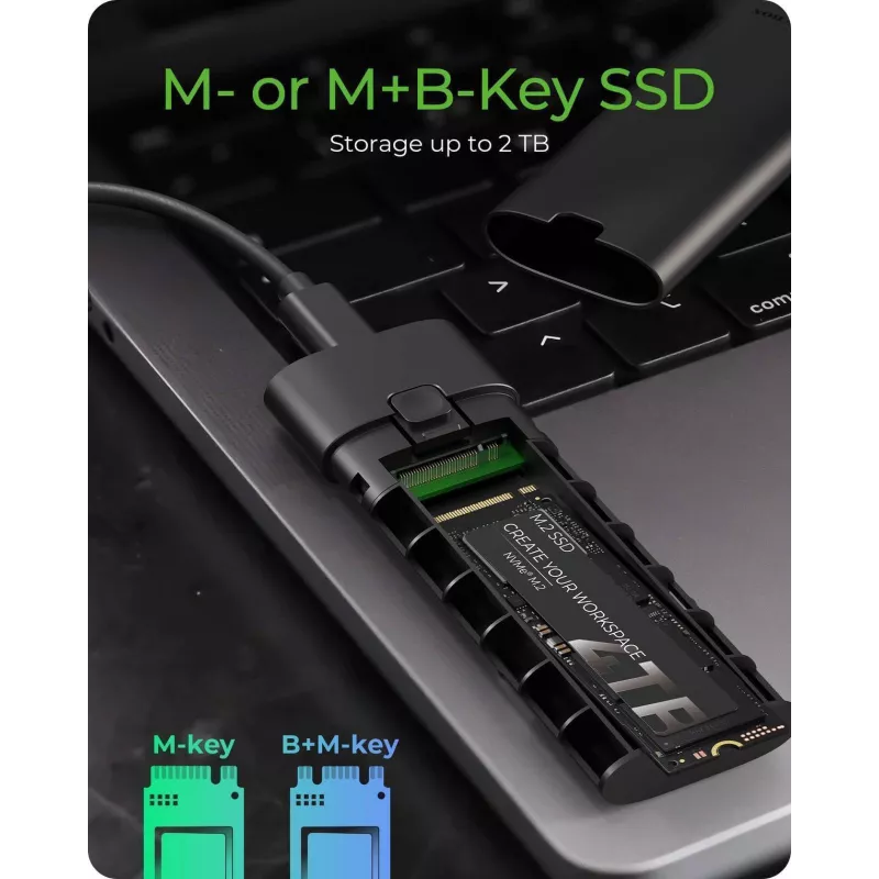 ICY BOX M.2 NVMe ümbris USB 3.2 Gen 2 USB-C, SSD ümbris, M.2, PCI Express, 10 Gbit/s, Hot-swap, Must