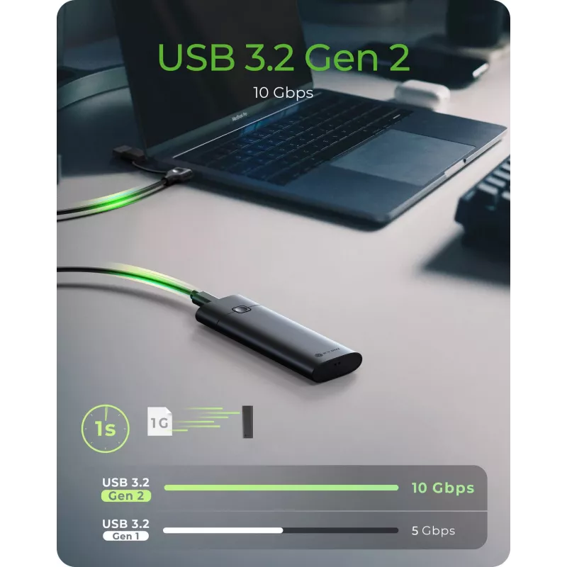 ICY BOX M.2 NVMe ümbris USB 3.2 Gen 2 USB-C, SSD ümbris, M.2, PCI Express, 10 Gbit/s, Hot-swap, Must