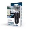 Autolaadija Gembird TA-UC-2A15-CAR-01 nutitelefon nutikell tahvelarvuti 2 USB-porti