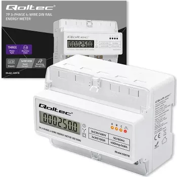 Kolmefaasiline DIN-liistu energiaarvesti QOLTEC 50978 — 400V, 100A