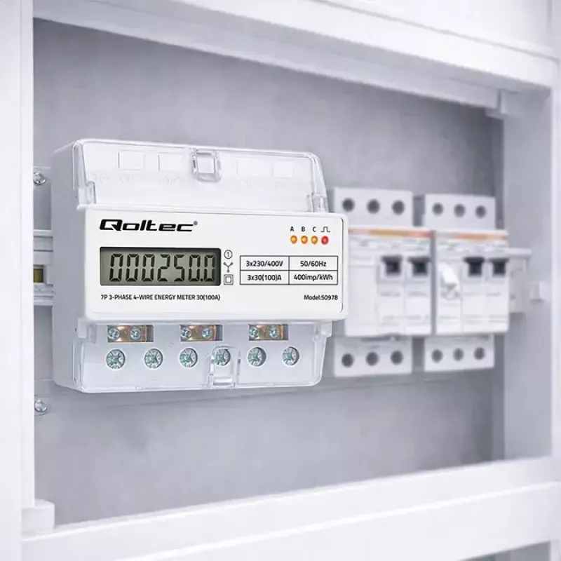Kolmefaasiline DIN-liistu energiaarvesti QOLTEC 50978 — 400V, 100A