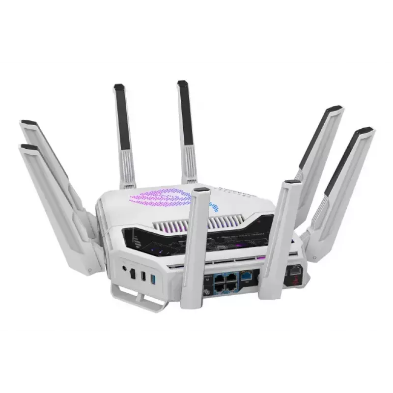 ASUS ROG Rapture GT-BE19000AI traadita ruuter 10 Gigabit Ethernet kolmeribaline (2,4 GHz / 5 GHz / 6 GHz) Valge