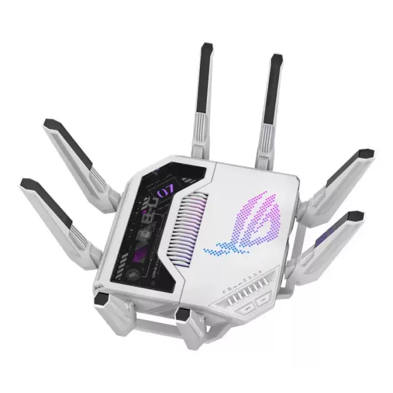 ASUS ROG Rapture GT-BE19000AI traadita ruuter 10 Gigabit Ethernet kolmeribaline (2,4 GHz / 5 GHz / 6 GHz) Valge