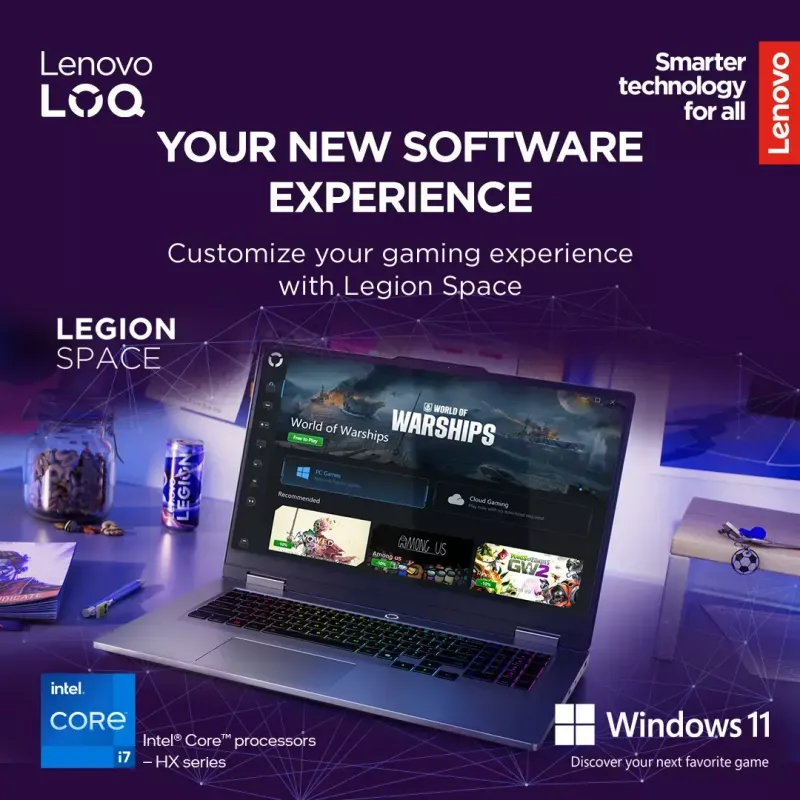 Sülearvuti Lenovo LOQ 17IRX10 17,3-tolline FHD IPS i7-13650HX 16 GB DDR5 1 TB SSD NVIDIA GeForce RTX 5060 8 GB Windows 11 Home Luna Grey