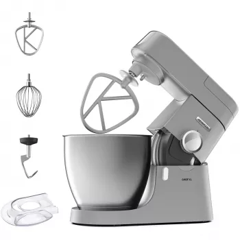 Stand mixer Kenwood Chef XL KVL4110S — 1200 W, 6,7 L roostevabast terasest kauss, planeetaarpöörlemine, blender, hõbedane