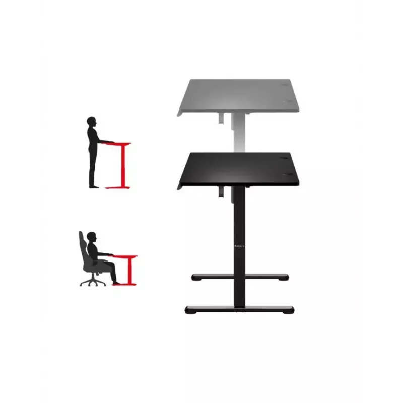 Sirge mängulaud Huzaro Hero 8.2 Must MDF ristkülikukujuline 1200x600 mm, reguleeritav kõrgus 720–1180 mm, 80 kg kandevõime