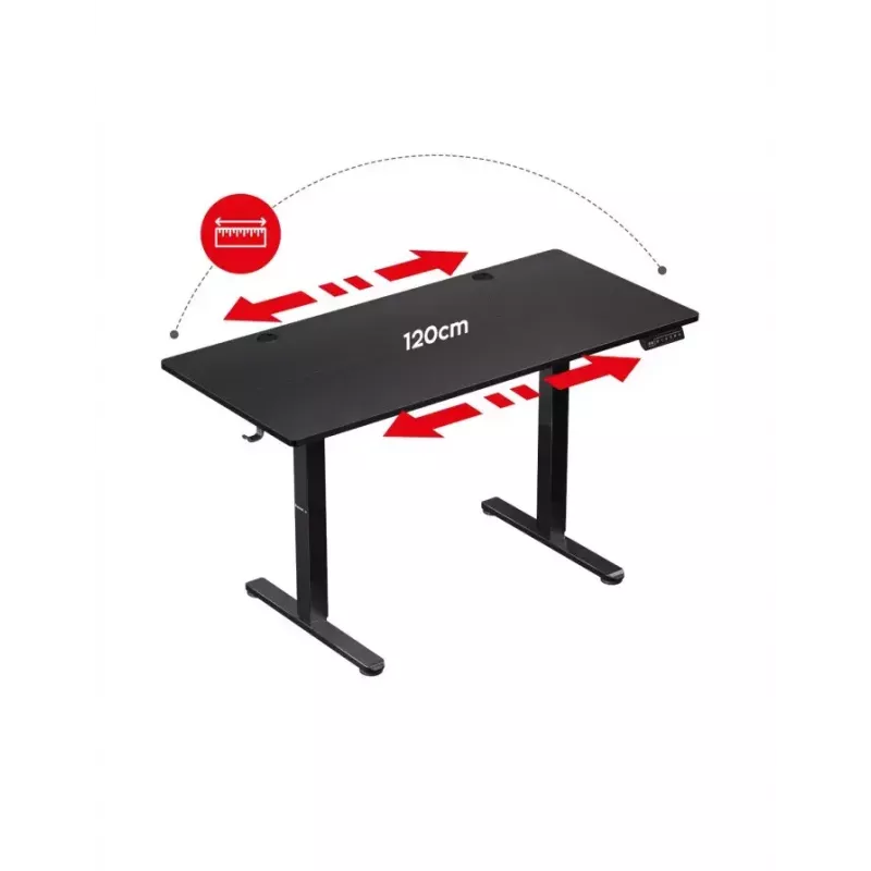 Sirge mängulaud Huzaro Hero 8.2 Must MDF ristkülikukujuline 1200x600 mm, reguleeritav kõrgus 720–1180 mm, 80 kg kandevõime