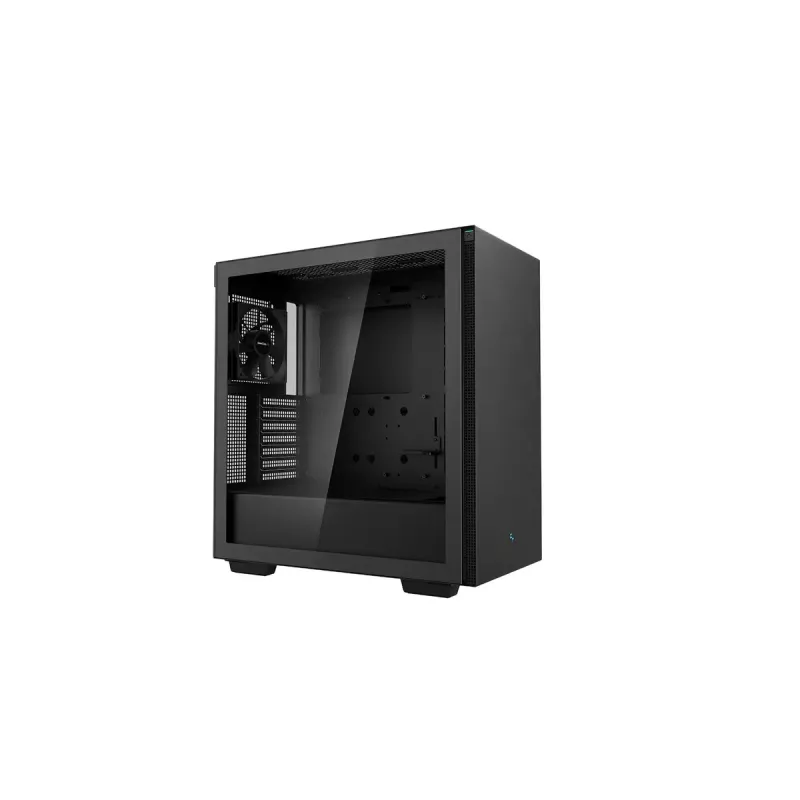 PC korpus DeepCool CH510 Midi Tower Must — karastatud klaas, microATX/ATX, toetab 360 mm ees/üleval radiaatoreid, maks GPU 38 cm, toiteplokk all, 7 laienduspesa