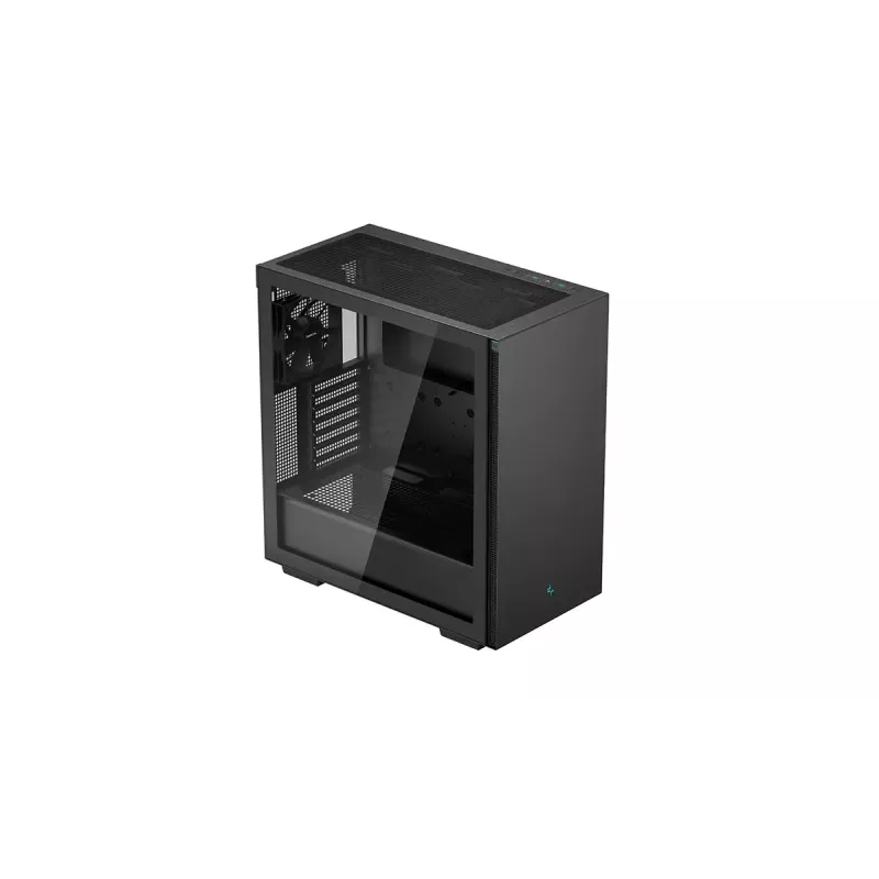 PC korpus DeepCool CH510 Midi Tower Must — karastatud klaas, microATX/ATX, toetab 360 mm ees/üleval radiaatoreid, maks GPU 38 cm, toiteplokk all, 7 laienduspesa