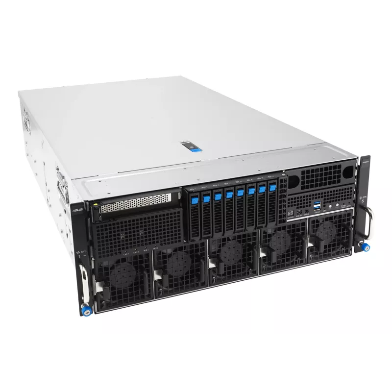Rack-server ASUS ESC8000A-E13 (4U) Silver — LGA 6096, AMD EPYC, DDR5, kuni 3 TB, 24 DIMM, 2× protsessor, 3200 W PSU