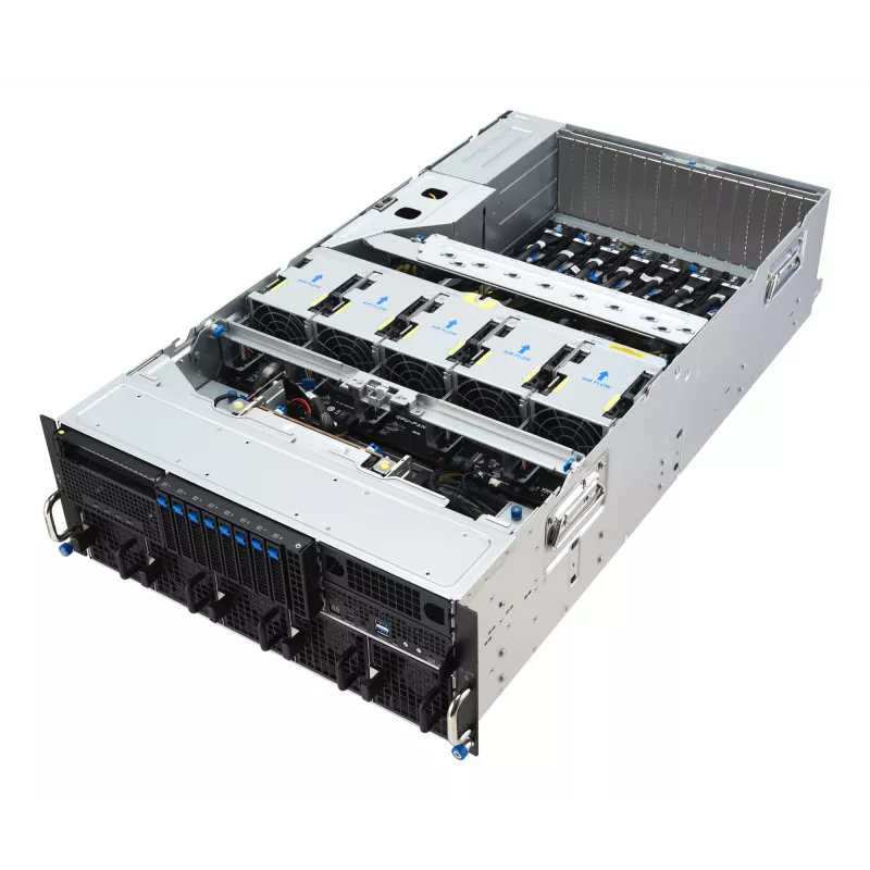 Rack-server ASUS ESC8000A-E13 (4U) Silver — LGA 6096, AMD EPYC, DDR5, kuni 3 TB, 24 DIMM, 2× protsessor, 3200 W PSU