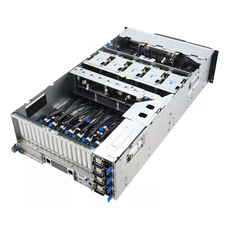 Rack-server ASUS ESC8000A-E13 (4U) Silver — LGA 6096, AMD EPYC, DDR5, kuni 3 TB, 24 DIMM, 2× protsessor, 3200 W PSU