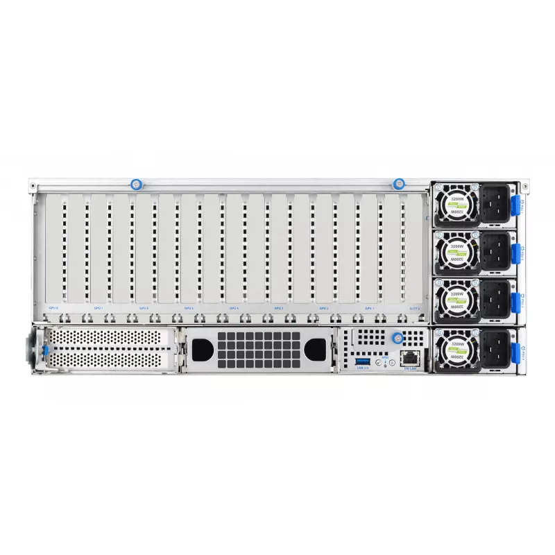 Rack-server ASUS ESC8000A-E13 (4U) Silver — LGA 6096, AMD EPYC, DDR5, kuni 3 TB, 24 DIMM, 2× protsessor, 3200 W PSU