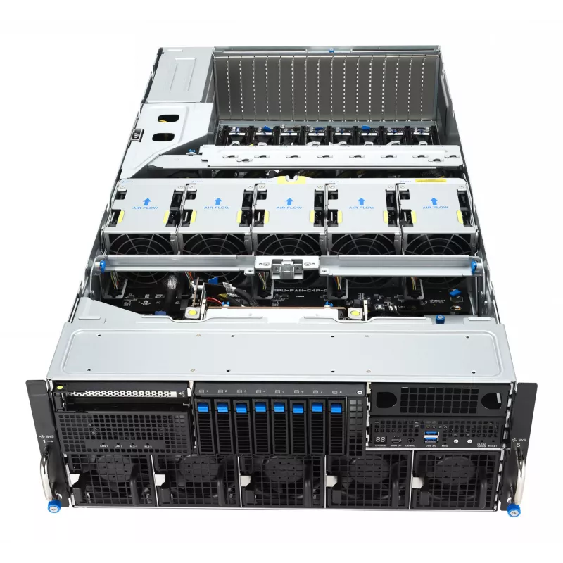 Rack-server ASUS ESC8000A-E13 (4U) Silver — LGA 6096, AMD EPYC, DDR5, kuni 3 TB, 24 DIMM, 2× protsessor, 3200 W PSU