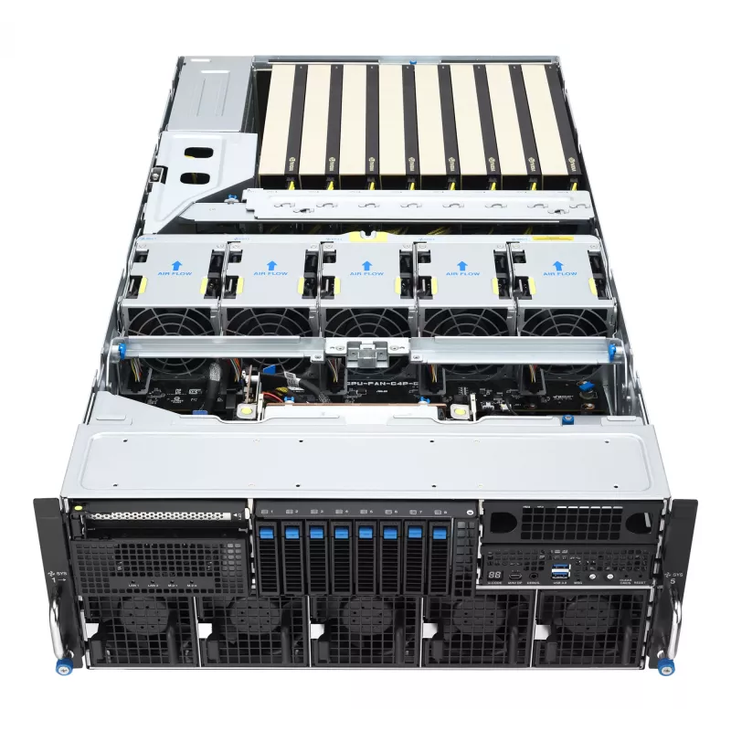 Rack-server ASUS ESC8000A-E13 (4U) Silver — LGA 6096, AMD EPYC, DDR5, kuni 3 TB, 24 DIMM, 2× protsessor, 3200 W PSU