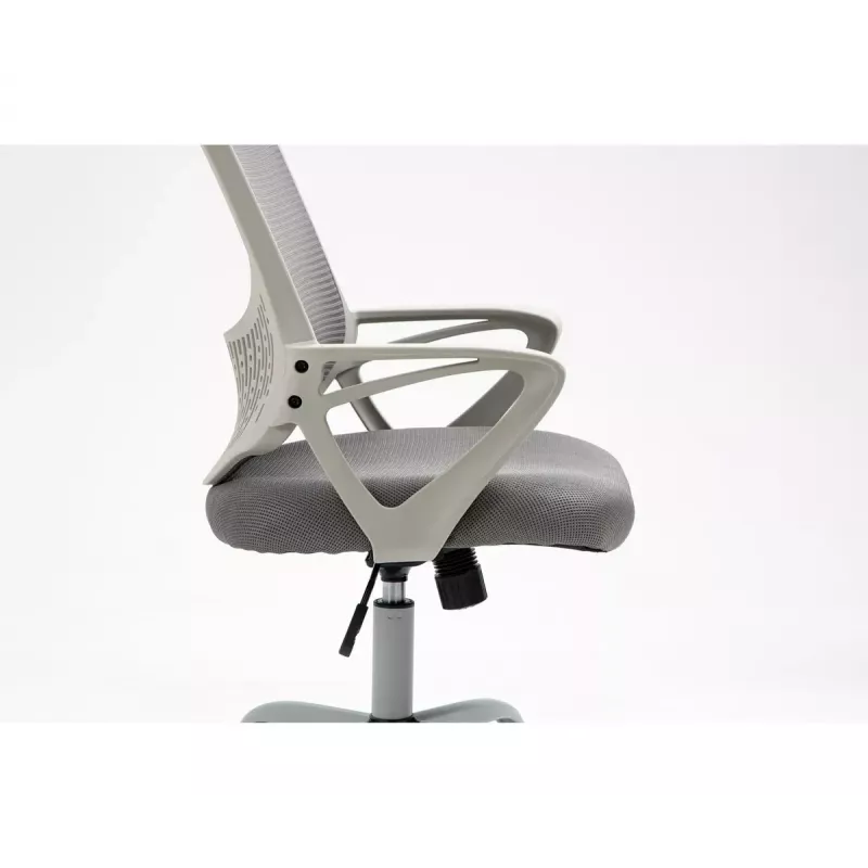 Kontoripöördtool ActiveJet YK507 — polsterdatud iste, võrk-seljatugi, riidepolster hall, kõrgus 90–100 cm, seljatoe laius 45 cm