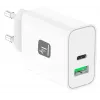 Techly IPW-USB-30WACG mobiilseadme laadija, universaalne, valge, vahelduvvool, kiirlaadimine, siseruumides