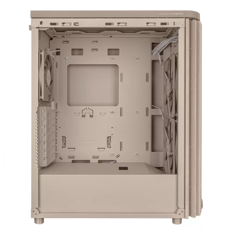 PC korpus ASUS ProArt PA401 Wood Edition Beež — mid-tower, metallist esipaneel