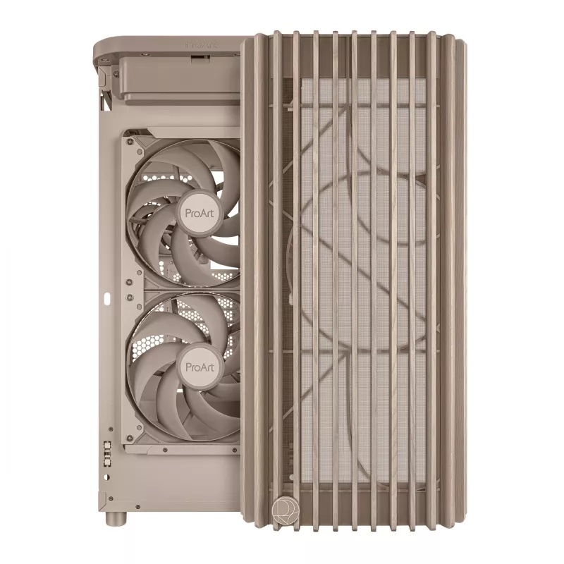 PC korpus ASUS ProArt PA401 Wood Edition Beež — mid-tower, metallist esipaneel