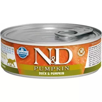 Märg kassitoit Farmina N&D Pumpkin Duck 70 g kotike, täiskasvanud vanemad kassid, 75% niiskus, 13% valk