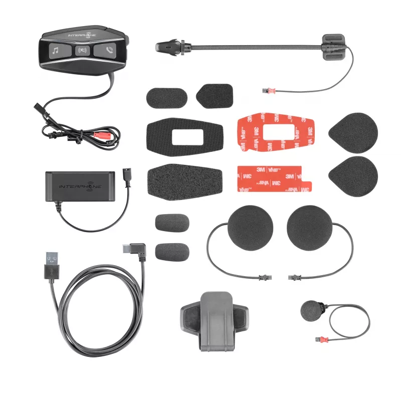 Interphone U-COM 16, 1600 m, A2DP, AVRCP, Must, Veekindel, IP67, 8 h