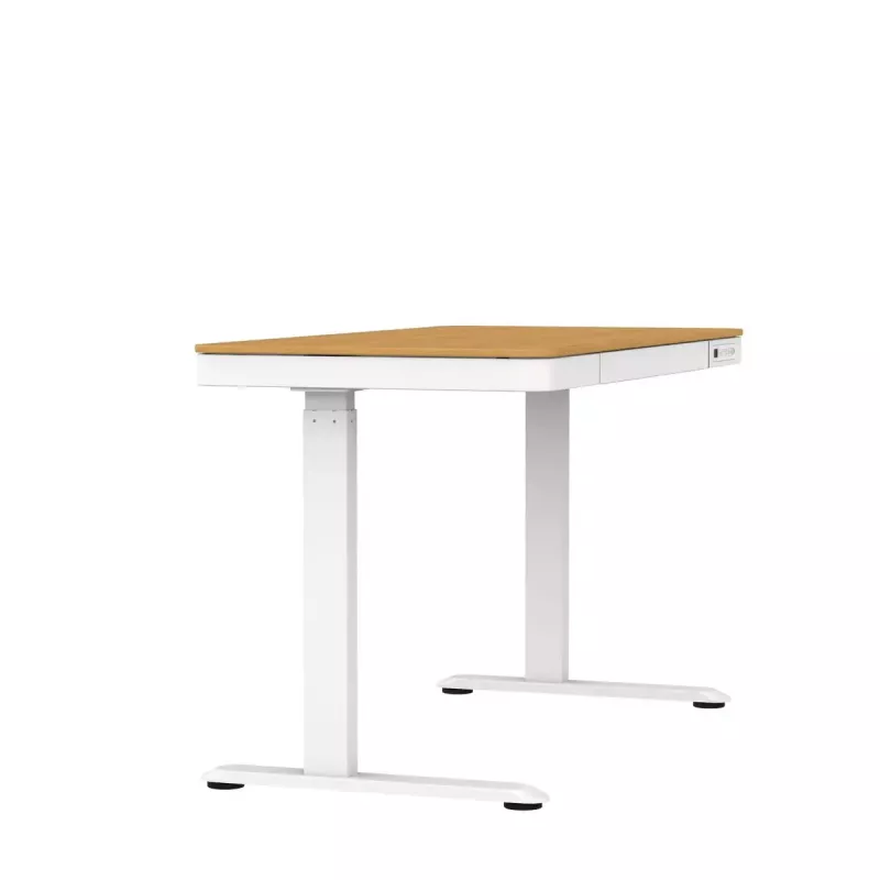 Elektrikõrgusega reguleeritav laud ActiveJet ET119W-C 140x70 cm — 1 mootor, kõrgus 725–1225 mm, valge/tamm