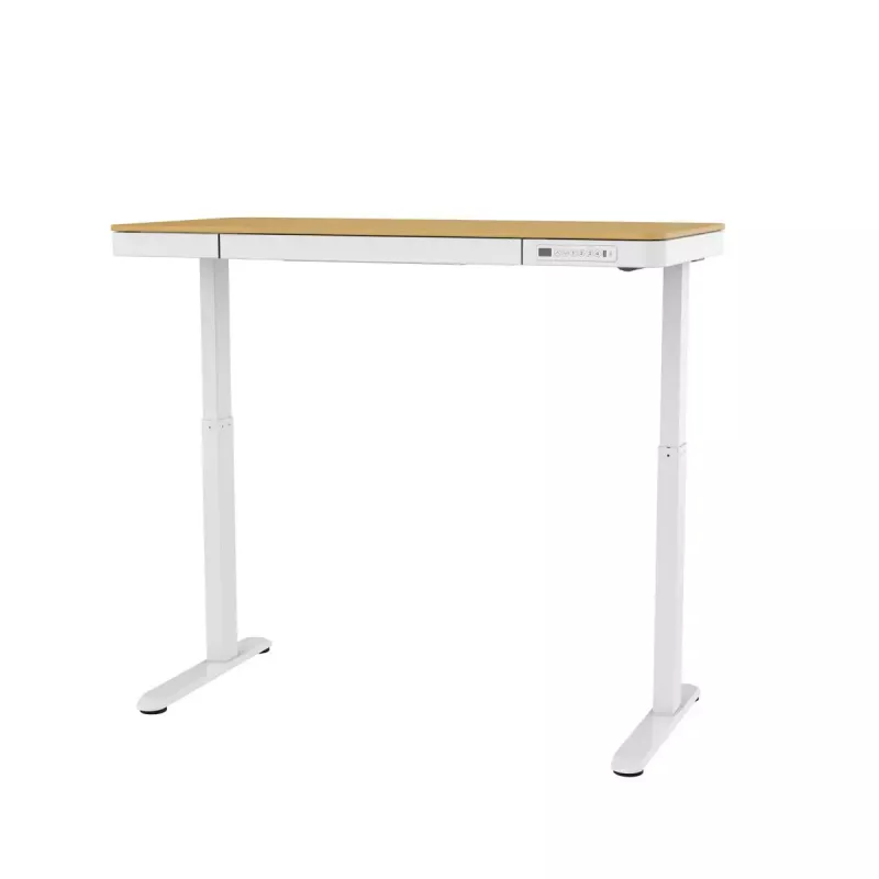 Elektrikõrgusega reguleeritav laud ActiveJet ET119W-C 140x70 cm — 1 mootor, kõrgus 725–1225 mm, valge/tamm