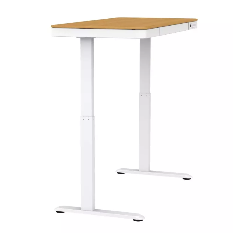 Elektrikõrgusega reguleeritav laud ActiveJet ET119W-C 140x70 cm — 1 mootor, kõrgus 725–1225 mm, valge/tamm