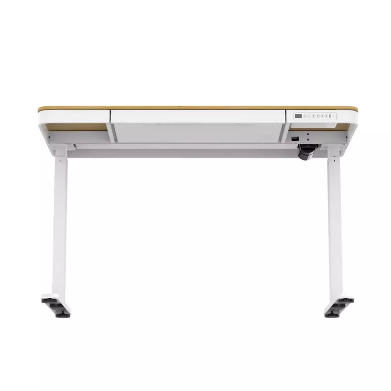 Elektrikõrgusega reguleeritav laud ActiveJet ET119W-C 140x70 cm — 1 mootor, kõrgus 725–1225 mm, valge/tamm