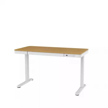 Elektrikõrgusega reguleeritav laud ActiveJet ET119W-C 140x70 cm — 1 mootor, kõrgus 725–1225 mm, valge/tamm