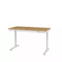 Elektrikõrgusega reguleeritav laud ActiveJet ET119W-C 140x70 cm — 1 mootor, kõrgus 725–1225 mm, valge/tamm