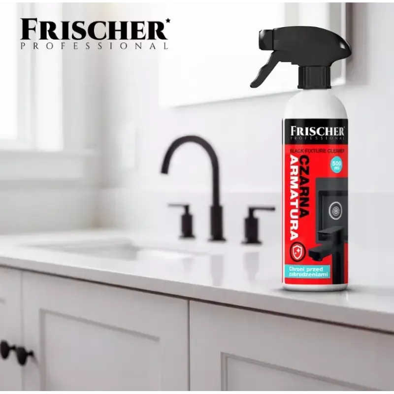 Puhastusvahend FRISCHER Frischer mustade liitmike puhastusvahend 0,5 L päästikuga pudel mustade liitmike jaoks