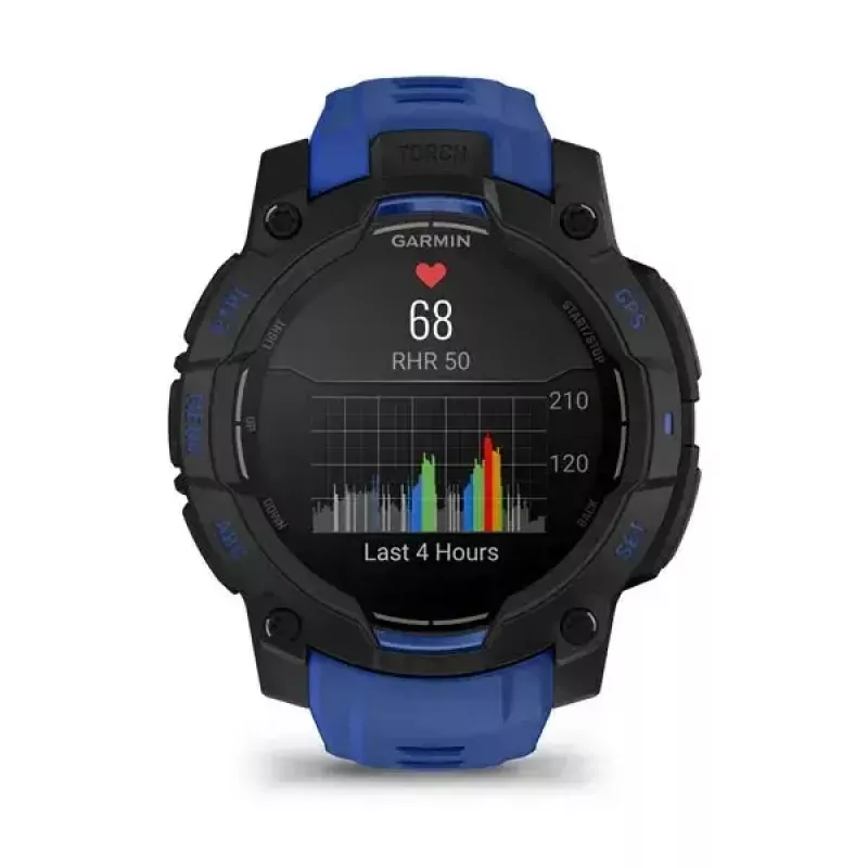 Nutikell GARMIN Instinct 3 AMOLED 1,2-tolline GPS, 45 mm korpus, 390x390 ekraan, 10 ATM, liitiumioonaku