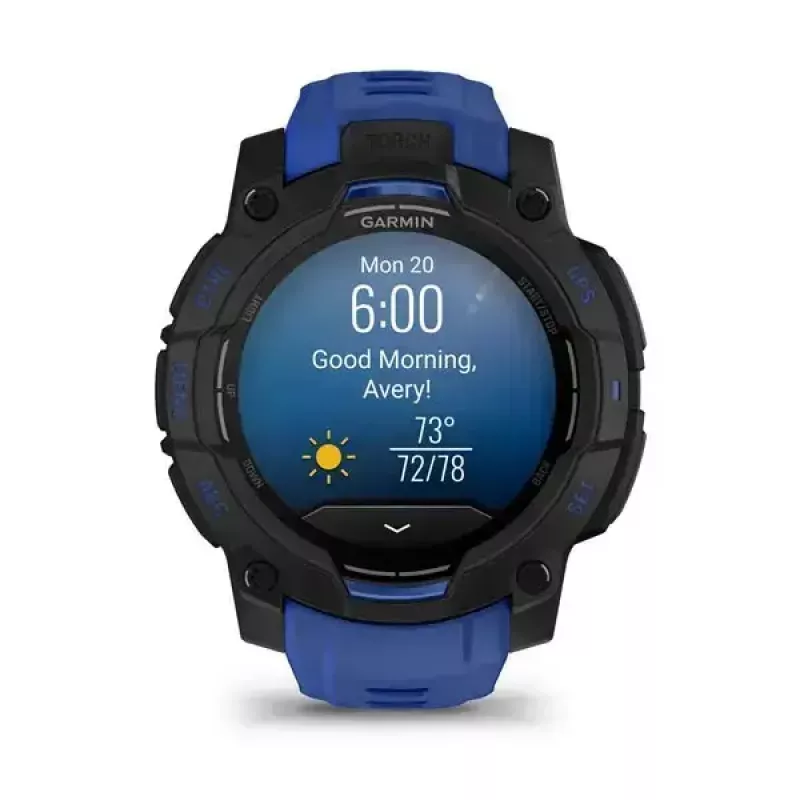 Nutikell GARMIN Instinct 3 AMOLED 1,2-tolline GPS, 45 mm korpus, 390x390 ekraan, 10 ATM, liitiumioonaku