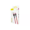 USB-A–USB-C kaabel Baseus Cafule — USB 2.0 A→C, QC3.0 laadimistugi, nailonpunutis, punane
