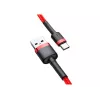 USB-A–USB-C kaabel Baseus Cafule — USB 2.0 A→C, QC3.0 laadimistugi, nailonpunutis, punane