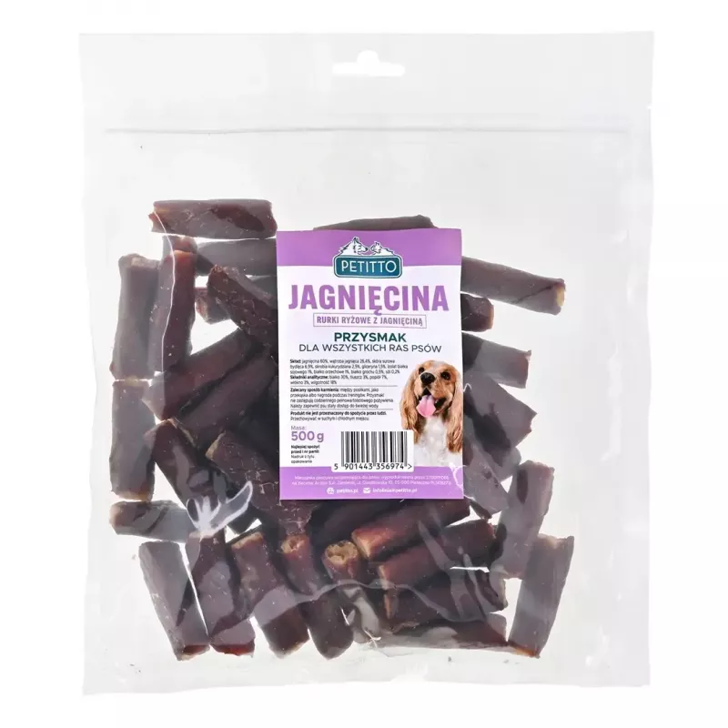 PETITTO koerte maiusetorukesed lambalihaga, 500 g — lisamaius koertele