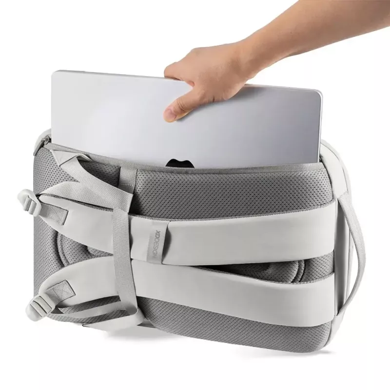 Seljakott XDDESIGN Air P706.3219 — Hall, 15 L, sülearvutisahtel kuni 15,6 tolli, lukustatav põhiliugur