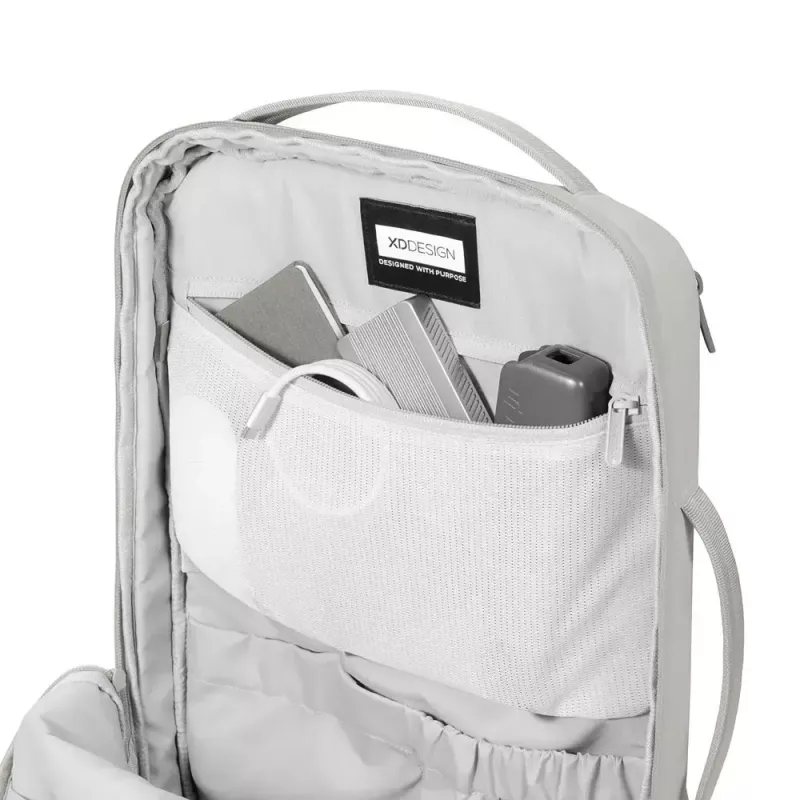 Seljakott XDDESIGN Air P706.3219 — Hall, 15 L, sülearvutisahtel kuni 15,6 tolli, lukustatav põhiliugur