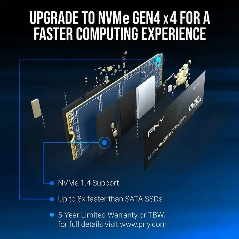 Sisemine SSD PNY M.2 2280 512GB M280CS2241-512-BLK, SATA/NVMe määramata