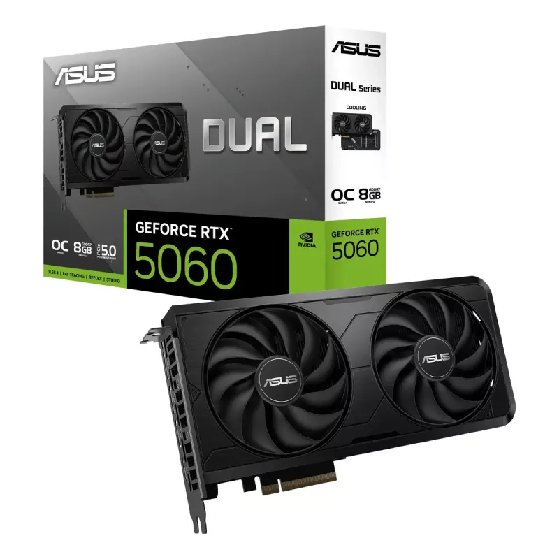Graafikakaart ASUS GeForce RTX 5060 Dual 8 GB GDDR7, 128-bit, PCIe 5.0, 2 ventilaatorit