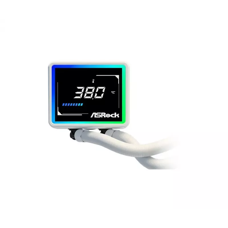 ASROCK Challenger 360 Digital ARGB Valge — 360mm protsessori vedelikjahuti, digitaalne ARGB-valgustus, valge viimistlus