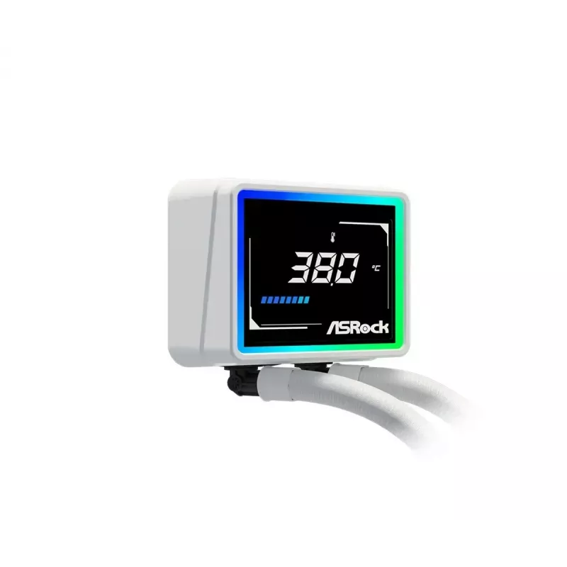 ASROCK Challenger 360 Digital ARGB Valge — 360mm protsessori vedelikjahuti, digitaalne ARGB-valgustus, valge viimistlus
