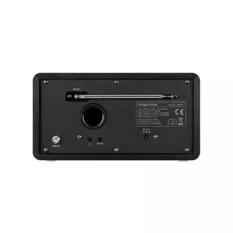 Internetiraadio Krüger&Matz KM0816.1 — must, Bluetooth 5.2, FM, 2×7 W, 430 eelseadet, kaugjuhtimispult, 3,5 mm kõrvaklapid