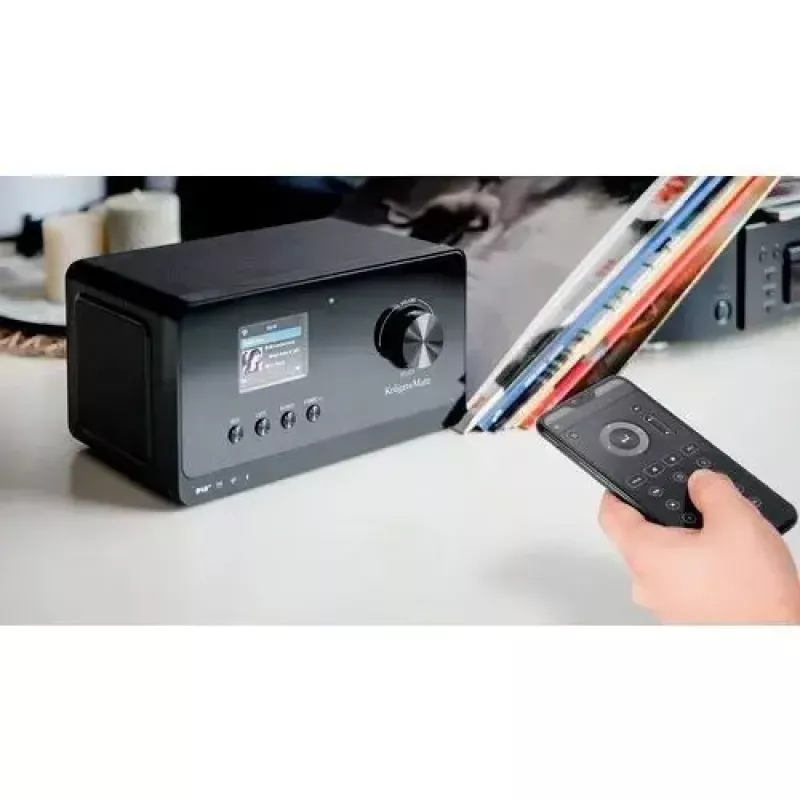 Internetiraadio Krüger&Matz KM0816.1 — must, Bluetooth 5.2, FM, 2×7 W, 430 eelseadet, kaugjuhtimispult, 3,5 mm kõrvaklapid