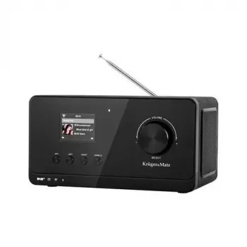 Internetiraadio Krüger&Matz KM0816.1 — must, Bluetooth 5.2, FM, 2×7 W, 430 eelseadet, kaugjuhtimispult, 3,5 mm kõrvaklapid