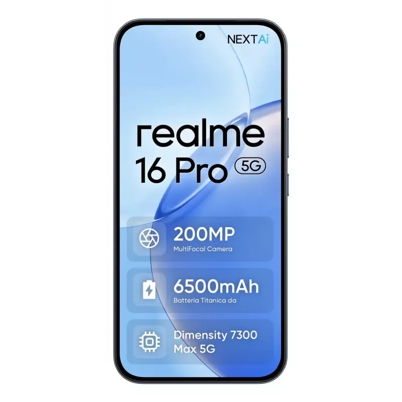 Smartphone REALME realme 16 Pro 6.8 inch Dual SIM 5G — MediaTek Dimensity, 8 GB RAM, 512 GB, 200 MP, 6500 mAh, hall