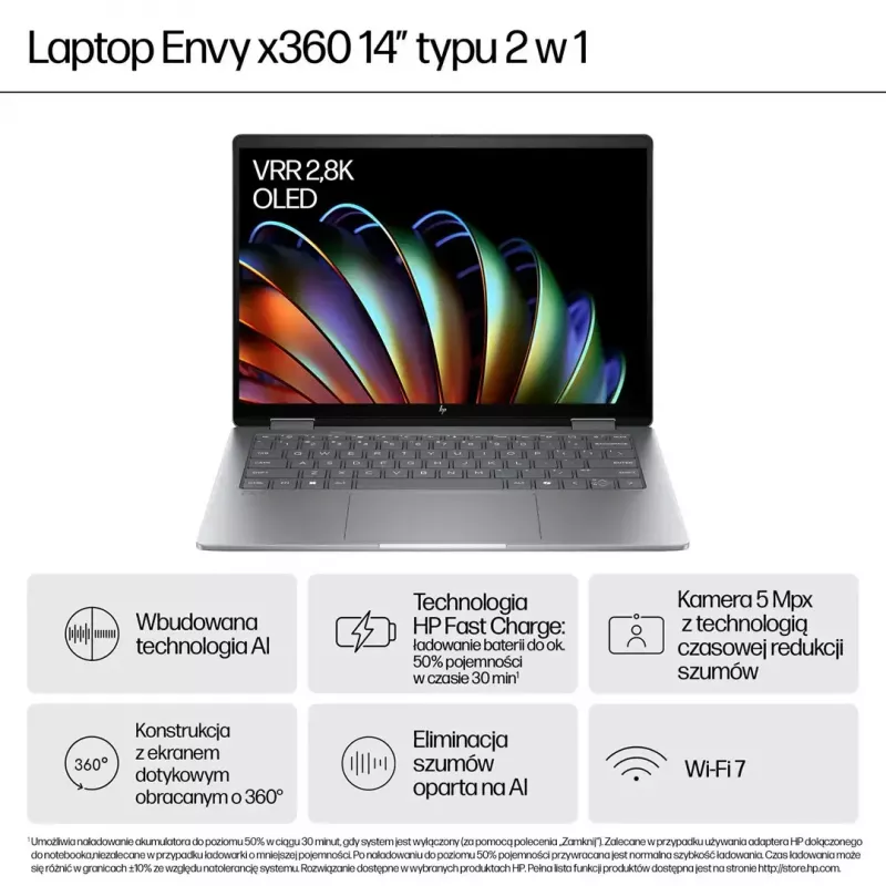 Sülearvuti HP ENVY x360 14 tolli Ryzen 7 8840HS 16 GB 512 GB Win11Home